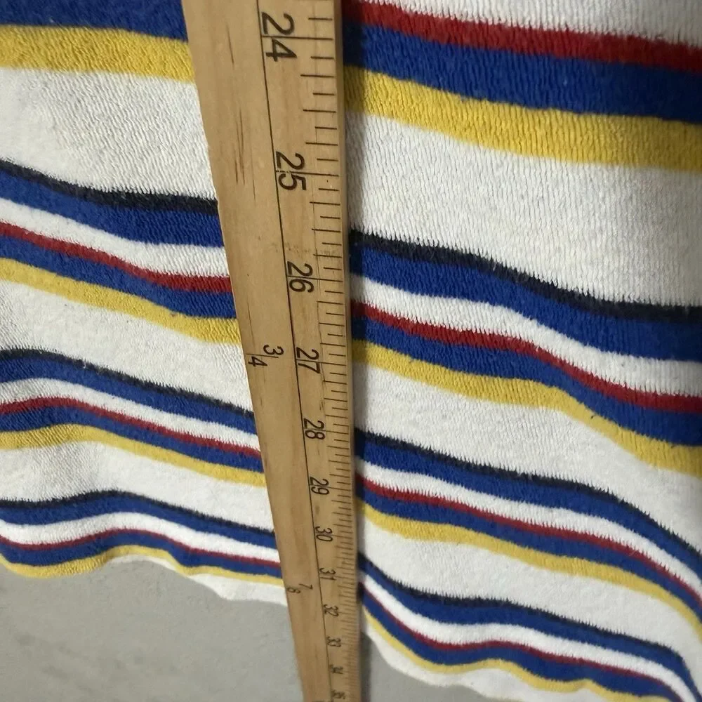 -Polo Ralph Lauren Classic Striped Terry T-Shirt 2XL Y2K Streetwear Beach Hip Ho